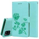 For Samsung Galaxy A42 5G Rose Embossed Horizontal Flip PU Leather Case with Holder & Card Slots & Wallet(Green) - 1