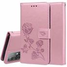 For Samsung Galaxy A52 5G / 4G Rose Embossed Horizontal Flip PU Leather Case with Holder & Card Slots & Wallet(Rose Gold) - 1