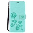 For Samsung Galaxy A52 5G / 4G Rose Embossed Horizontal Flip PU Leather Case with Holder & Card Slots & Wallet(Green) - 2