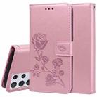For Samsung Galaxy S21 Ultra 5G Rose Embossed Horizontal Flip PU Leather Case with Holder & Card Slots & Wallet(Rose Gold) - 1