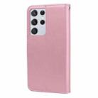 For Samsung Galaxy S21 Ultra 5G Rose Embossed Horizontal Flip PU Leather Case with Holder & Card Slots & Wallet(Rose Gold) - 3