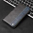 For Samsung Galaxy A12 Business Solid Color Stitching Horizontal Flip Leather Case with Holder & Card Slots(Blue) - 1