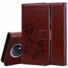 For Xiaomi Redmi Note 9T 5G Rose Embossed Horizontal Flip PU Leather Case with Holder & Card Slots & Wallet(Brown) - 1