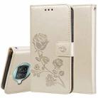 For Xiaomi Mi 10T Lite 5G Rose Embossed Horizontal Flip PU Leather Case with Holder & Card Slots & Wallet(Gold) - 1