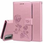 For Xiaomi Poco M3 Rose Embossed Horizontal Flip PU Leather Case with Holder & Card Slots & Wallet(Rose Gold) - 1