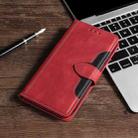 For iPhone 12 mini Stitching Skin Feel Magnetic Buckle Horizontal Flip PU Leather Case with Holder & Card Slots & Wallet (Red) - 1