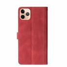 For iPhone 11 Pro Max Stitching Skin Feel Magnetic Buckle Horizontal Flip PU Leather Case with Holder & Card Slots & Wallet (Red) - 3