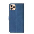 For iPhone 11 Pro Max Stitching Skin Feel Magnetic Buckle Horizontal Flip PU Leather Case with Holder & Card Slots & Wallet (Blue) - 3