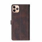 For iPhone 11 Pro Max Stitching Skin Feel Magnetic Buckle Horizontal Flip PU Leather Case with Holder & Card Slots & Wallet (Brown) - 3