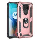 For Motorola Moto E7 Shockproof TPU + PC Protective Case with 360 Degree Rotating Holder(Rose Gold) - 1