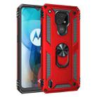 For Motorola Moto E7 Shockproof TPU + PC Protective Case with 360 Degree Rotating Holder(Red) - 1