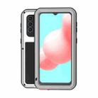 For Samsung Galaxy A32 5G LOVE MEI Metal Shockproof Waterproof Dustproof Protective Case with Glass(Silver) - 1