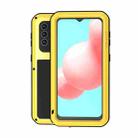For Samsung Galaxy A32 5G LOVE MEI Metal Shockproof Waterproof Dustproof Protective Case with Glass(Yellow) - 1