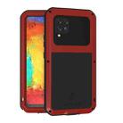 For Samsung Galaxy A42 LOVE MEI Metal Shockproof Waterproof Dustproof Protective Case with Glass(Red) - 1