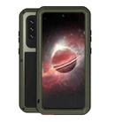 For Samsung Galaxy A72 5G / 4G LOVE MEI Metal Shockproof Waterproof Dustproof Protective Case with Glass(Army Green) - 1