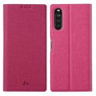 For Sony Xperia 10 III ViLi DMX Series Shockproof TPU + PU Leather Magnetic Attraction Horizontal Flip Case with Card Slot & Holder(Rose Red) - 1