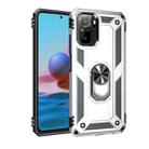 For Xiaomi Redmi Note 10 / Note 10s Shockproof TPU + PC Protective Case with 360 Degree Rotating Holder(Silver) - 1