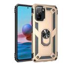 For Xiaomi Redmi Note 10 / Note 10s Shockproof TPU + PC Protective Case with 360 Degree Rotating Holder(Gold) - 1