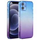 For iPhone 12 mini Straight Edge Gradient Color TPU Protective Case (Blue Purple) - 1