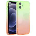 For iPhone 12 mini Straight Edge Gradient Color TPU Protective Case (Green Orange) - 1