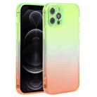 For iPhone 12 Pro Straight Edge Gradient Color TPU Protective Case(Green Orange) - 1