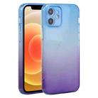 For iPhone 12 Straight Edge Gradient Color TPU Protective Case(Blue Purple) - 1