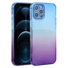 For iPhone 12 Pro Max Straight Edge Gradient Color TPU Protective Case(Blue Purple) - 1