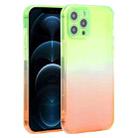 For iPhone 12 Pro Max Straight Edge Gradient Color TPU Protective Case(Green Orange) - 1