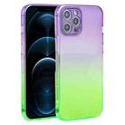 For iPhone 12 Pro Max Straight Edge Gradient Color TPU Protective Case(Purple Green) - 1