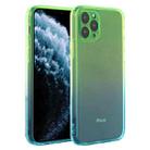 For iPhone 11 Pro Straight Edge Gradient Color TPU Protective Case (Blue Green) - 1