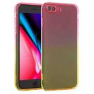 Straight Edge Gradient Color TPU Protective Case For iPhone 8 Plus / 7 Plus(Orange Pink) - 1