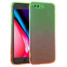 Straight Edge Gradient Color TPU Protective Case For iPhone 8 Plus / 7 Plus(Green Orange) - 1