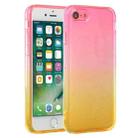 For iPhone SE 2022 / SE 2020 / 8 / 7 Straight Edge Gradient Color TPU Protective Case(Orange Pink) - 1
