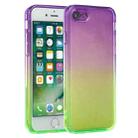 For iPhone SE 2022 / SE 2020 / 8 / 7 Straight Edge Gradient Color TPU Protective Case(Purple Green) - 1
