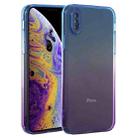 Straight Edge Gradient Color TPU Protective Case For iPhone XS(Blue Purple) - 1