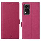 For Honor V40 5G ViLi K Series Shockproof TPU + PU Leather Magnetic Buckle Horizontal Flip Case with Card Slots & Wallet & Holder(Rose Red) - 1