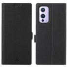 For OnePlus 9 ViLi K Series Shockproof TPU + PU Leather Magnetic Buckle Horizontal Flip Case with Card Slots & Wallet & Holder(Black) - 1