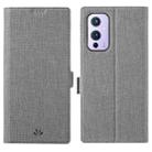 For OnePlus 9 ViLi K Series Shockproof TPU + PU Leather Magnetic Buckle Horizontal Flip Case with Card Slots & Wallet & Holder(Grey) - 1