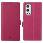 For OnePlus 9 Pro ViLi K Series Shockproof TPU + PU Leather Magnetic Buckle Horizontal Flip Case with Card Slots & Wallet & Holder(Rose Red) - 1