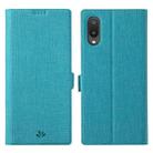 For Samsung Galaxy A02 / M02 ViLi K Series Shockproof TPU + PU Leather Magnetic Buckle Horizontal Flip Case with Card Slots & Wallet & Holder(Blue) - 1