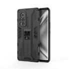 For Honor V40 5G Supersonic PC + TPU Shock-proof Protective Case with Holder(Black) - 1