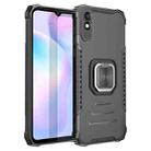 For Xiaomi Redmi 9A Fierce Warrior Series Armor All-inclusive Shockproof Aluminum Alloy + TPU Protective Case with Ring Holder(Black) - 1