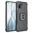 For Xiaomi Mi 11 Fierce Warrior Series Armor All-inclusive Shockproof Aluminum Alloy + TPU Protective Case with Ring Holder(Black) - 1