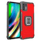 For Motorola Moto G9 Plus Fierce Warrior Series Armor All-inclusive Shockproof Aluminum Alloy + TPU Protective Case with Ring Holder(Red) - 1