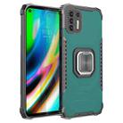 For Motorola Moto G9 Plus Fierce Warrior Series Armor All-inclusive Shockproof Aluminum Alloy + TPU Protective Case with Ring Holder(Green) - 1