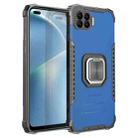 For OPPO Reno4 F Fierce Warrior Series Armor All-inclusive Shockproof Aluminum Alloy + TPU Protective Case with Ring Holder(Blue) - 1