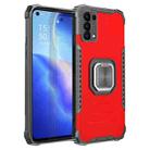 For OPPO Reno 5 Fierce Warrior Series Armor All-inclusive Shockproof Aluminum Alloy + TPU Protective Case with Ring Holder(Red) - 1