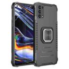 For OPPO Realme 7 Pro Fierce Warrior Series Armor All-inclusive Shockproof Aluminum Alloy + TPU Protective Case with Ring Holder(Black) - 1