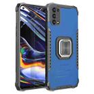 For OPPO Realme 7 Pro Fierce Warrior Series Armor All-inclusive Shockproof Aluminum Alloy + TPU Protective Case with Ring Holder(Blue) - 1