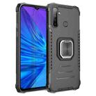 For OPPO Realme 5 Fierce Warrior Series Armor All-inclusive Shockproof Aluminum Alloy + TPU Protective Case with Ring Holder(Black) - 1